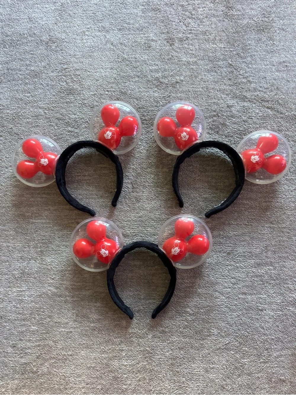 3 Disney Light-Up Red Bubble Ear Headbands - Set of 3